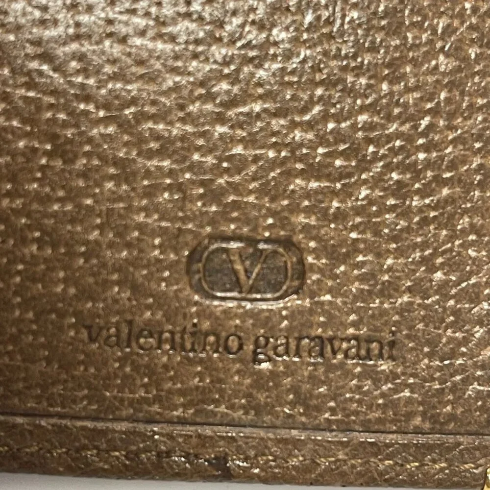Valentino Garavani Brown Leather Slim Bifold Long Wallet - Preowned